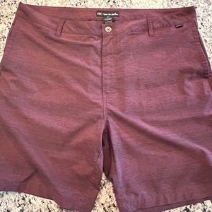 Travis Mathew wine colored walking shorts, size 40.